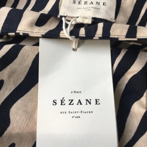 Sezane Black and Tan Zebra Print Midi Skirt - Picture 4 of 9